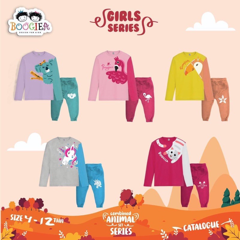 Setelan Boogiea Piyama Anak Unisex Animal Series (4-12th) nablfashion