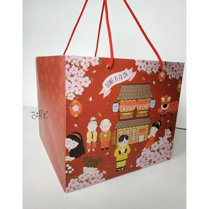 

READY COD Paperbag Dus Roti Paper Bag Imlek Cny Kue Tas Hampers Goodie bag Dus 2 OBRAL Kode 771