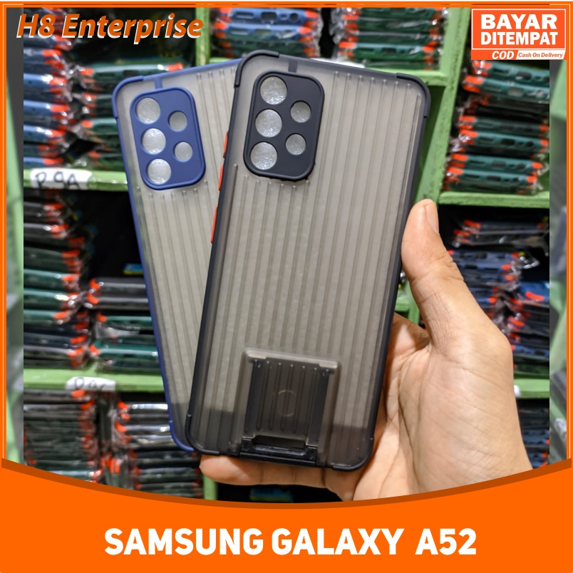 case koper 2 in 1 dudukan braket for Samsung Galaxy A52 Dengan Pelindung kamera