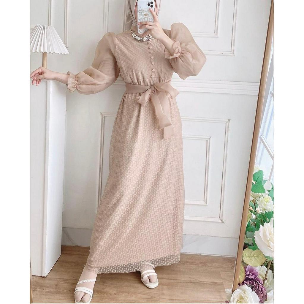 O2 Fashion / Maxi zenya / maxi brukat model terbaru dress muslim mewah