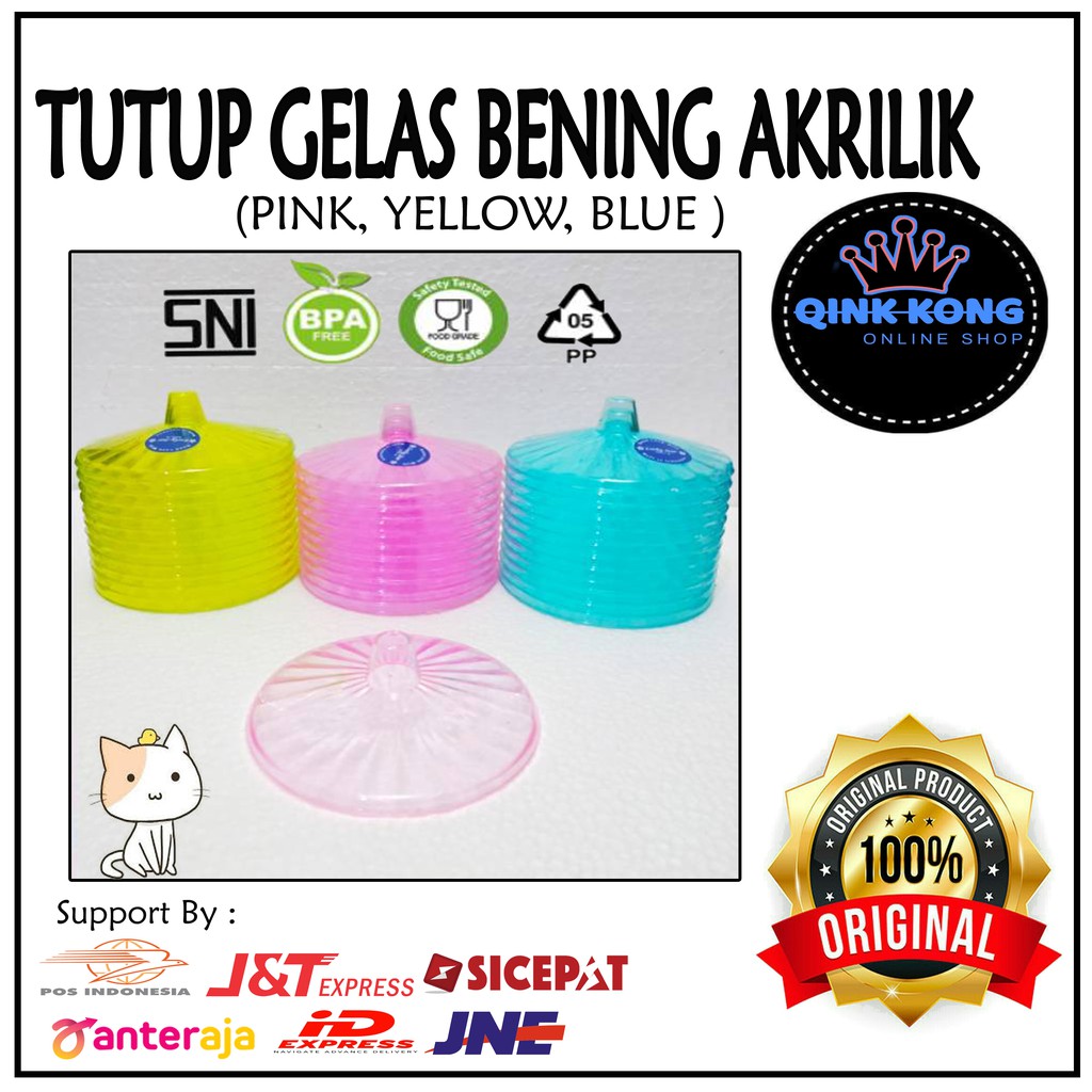 Tutup Gelas Bening Akrilik/ Tutup gelas unik/ tutup gelas warna