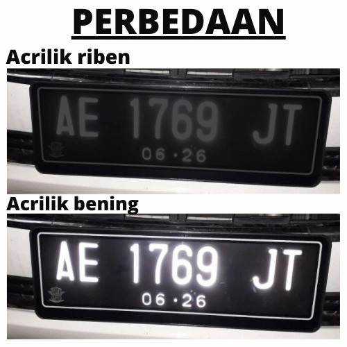 Tatakan plat mobil / Cover plat mobil Akrilik fil Ruben hitam