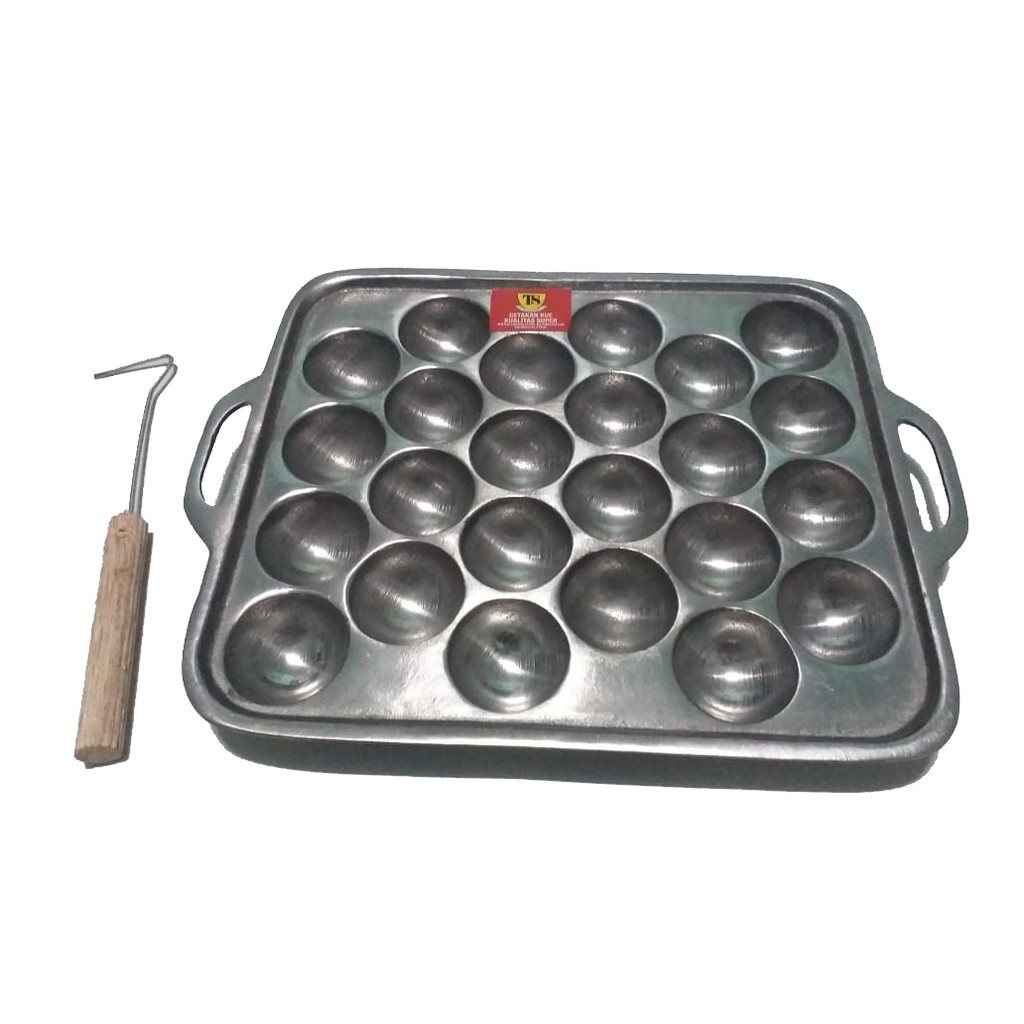 Cetakan Takoyaki 24 Lubang Loyang Kotak Bonus Cungkil