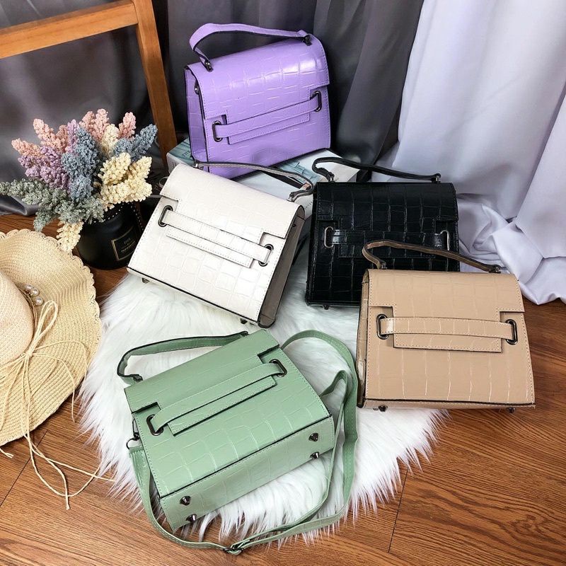 Top Handle Bag Wanita Croco CELIA Import Original