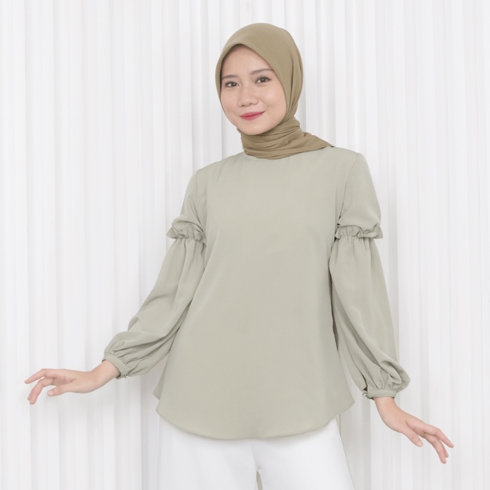 Femme Outfit - Lily Blouse (Blouse wanita)-SAGE GREEN