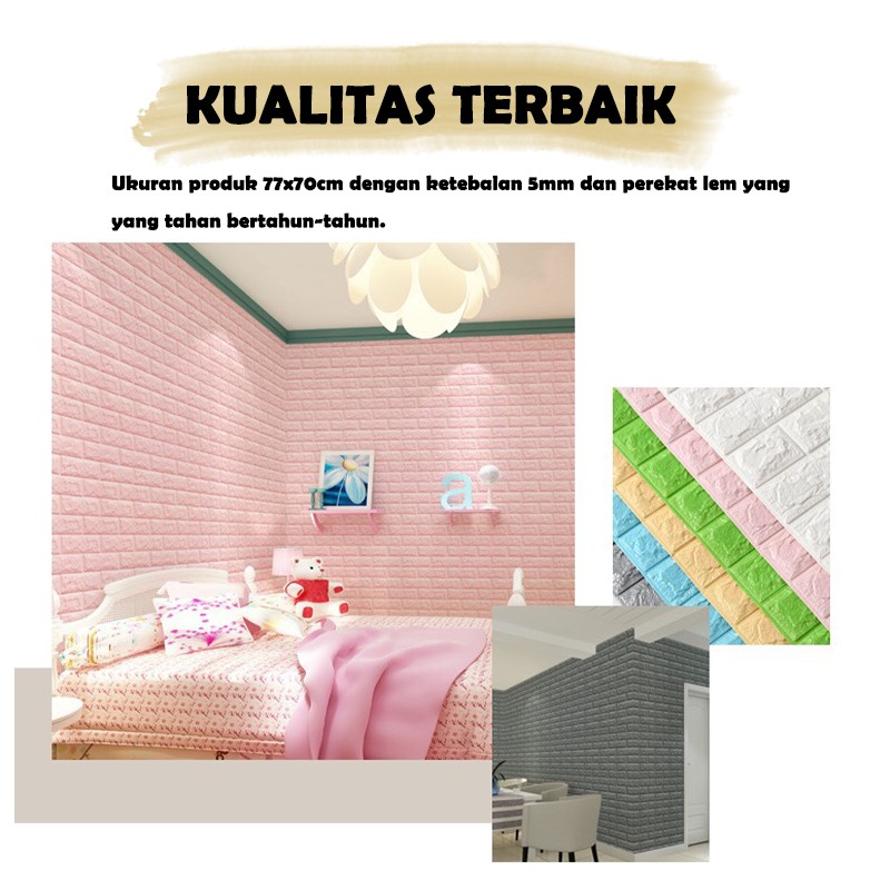 Satu7an WP01-5 - WALLPAPER 3D FOAM BATU BATA WALL STICKER HIGH QUALITY TERLARIS HITS IMPORT COD