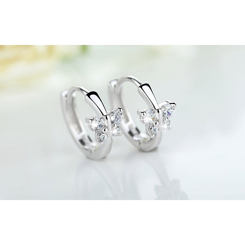 Berlian Set Anting-Anting Perak Kupu-kupu Anting-Anting Wanita Jepang Dan Korea Fashion Temperamen Anting-Anting Perak Lucu ai2-2759-6