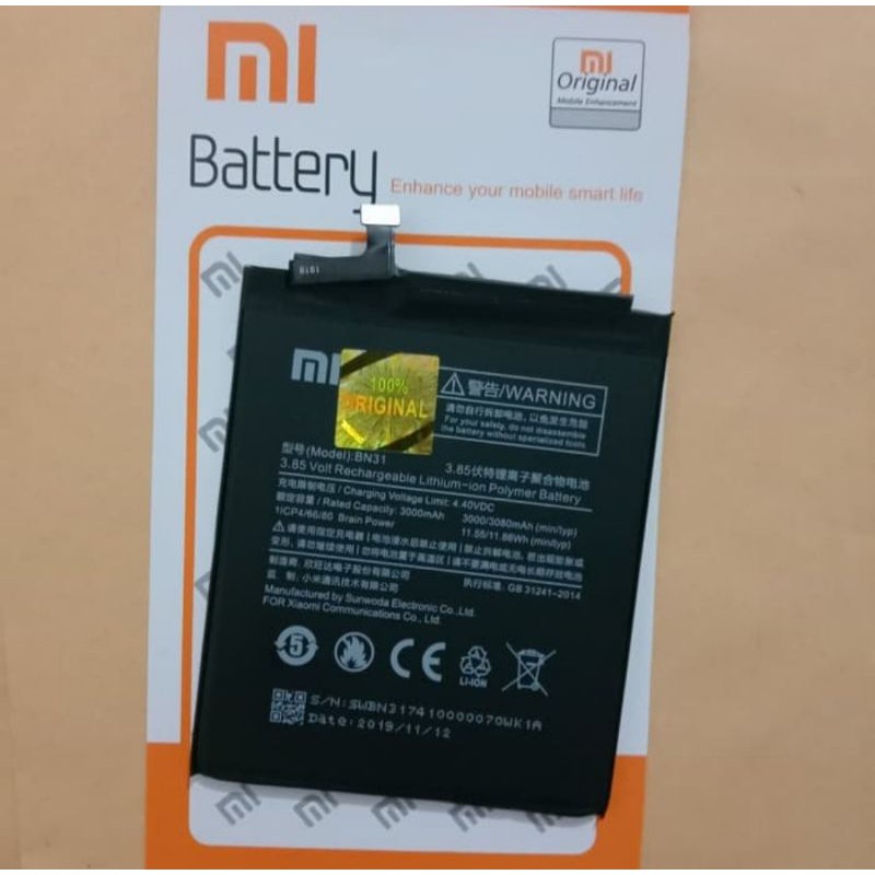 baterai batre xiaomi mi A1 mi 5x  redmi note 5a Redmi note 5A pinjer bn31 original