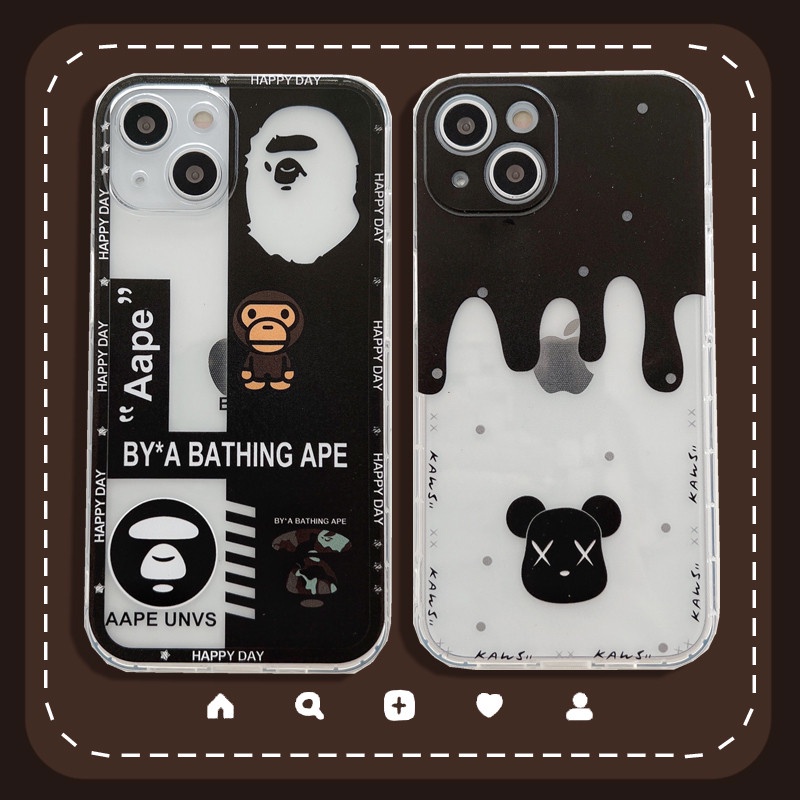 Violent bear Joint name Ape man Phone Case iPhone 11 12 13 Pro Max 7 8 Plus X XR XS transparent Straight edge Soft TPU Casing