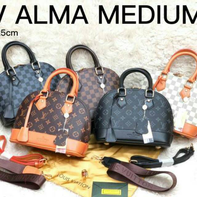 PROMO NET TAS WANITA LOUIS VUITTON ALMA MEDIUM DOUBLE STRAP