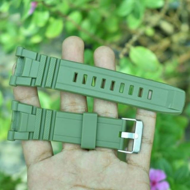 STRAP TALI JAM CASIO PRW-1500 / PRW1500 / PRW 1500 HIJAU ARMY RUBBER STRAP TALI JAM CASIO PRW1500