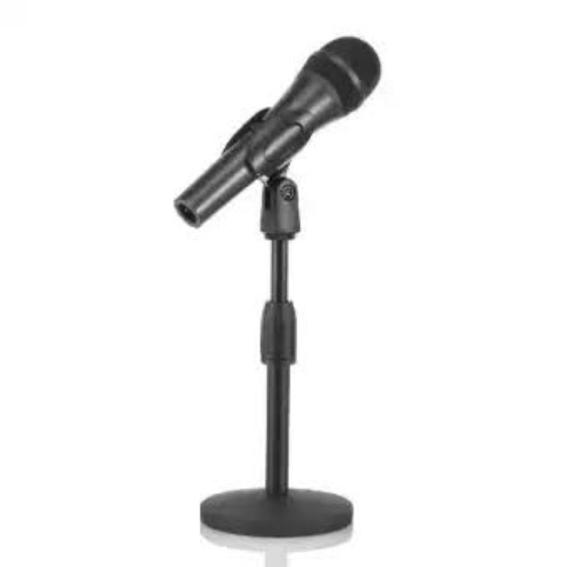 PENYANGGA MICROPHONE STAND KARAOKE / TRIPOD MIC / DUDUKAN MIC / STAND MIC MEJA ADJUSTABLE KAKI BULAT