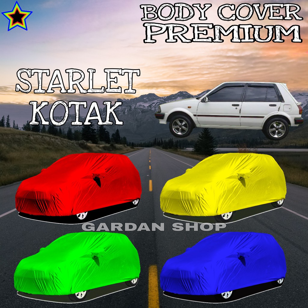 Sarung Mobil STARLET KOTAK Polos WARNA Body Cover Starlet PREMIUM