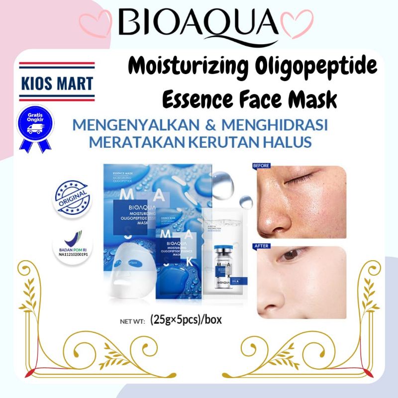 Bioaqua Moisturizing Oligopeptide Essence Face Mask Niacinamide Brightening Sheet Mask Hydrating