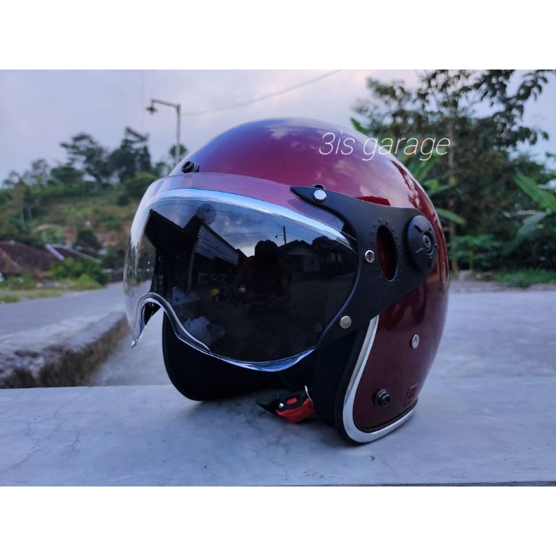 HELM BOGO PILOT ITALY LIST CHROME WANITA DEWASA SNI