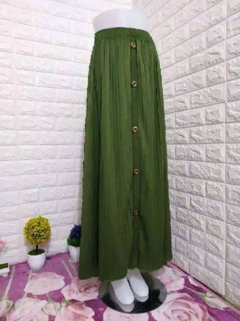 Aulia - Rok Plisket Kancing Premium Jumbo//Rok plisket Kancing