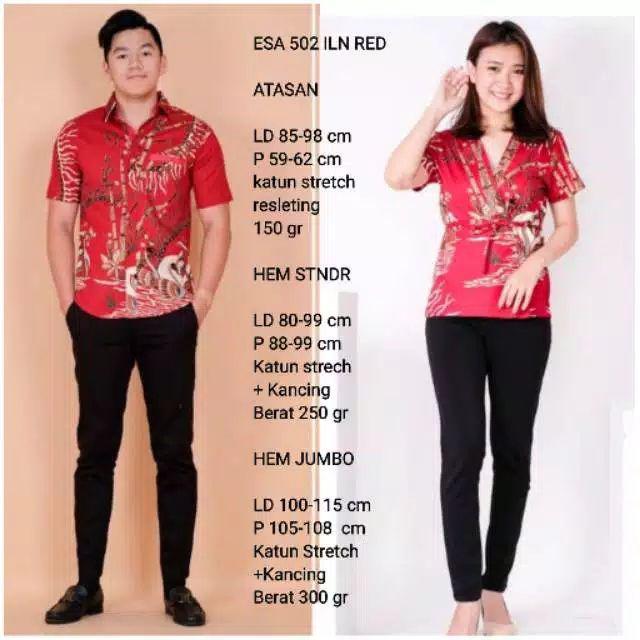 Batik Wanita Esa 502 Iln Red Atasan Wanita Murag
