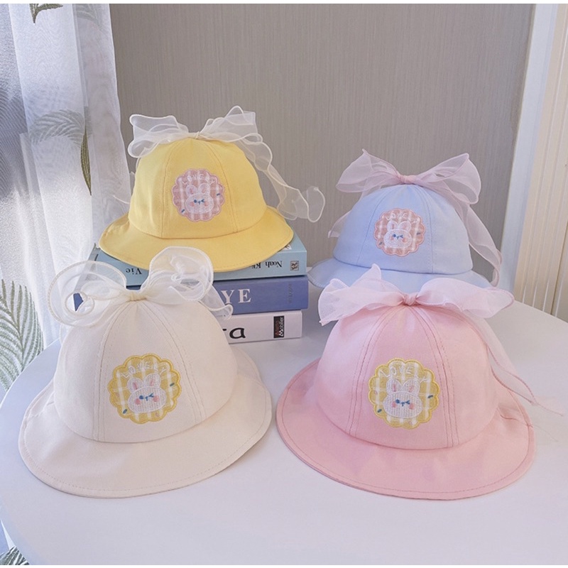 1 2 3 tahun Topi Bucket Anak Balita Perempuan Model Lovely Rabbit