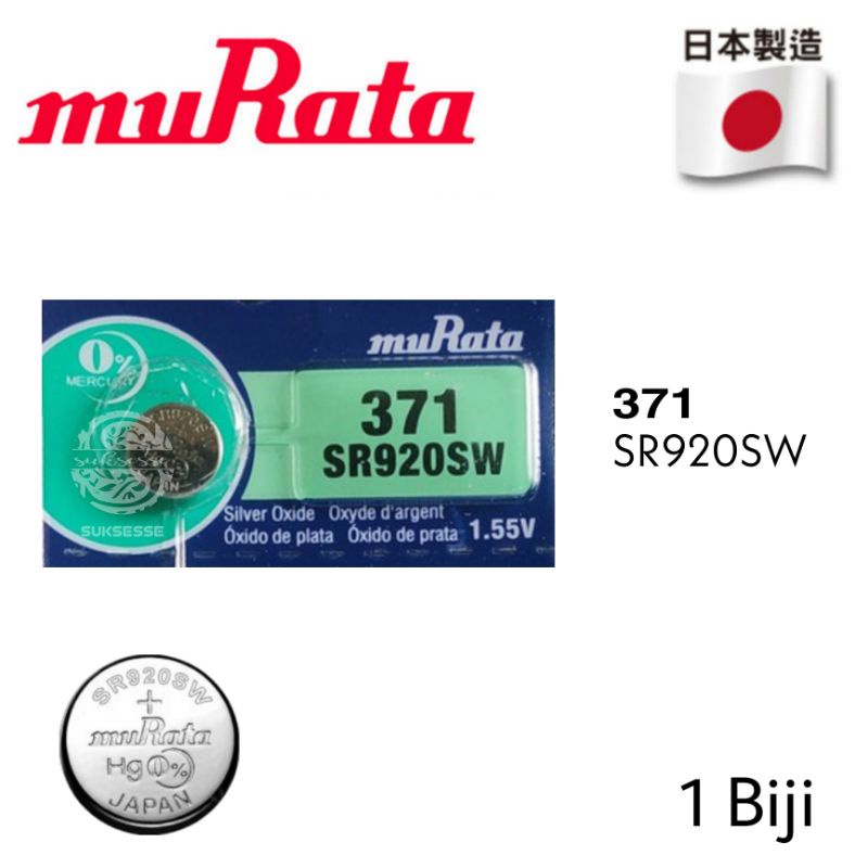 BATERAI JAM TANGAN MURATA SR920SW 371 / SONY MURATA ORIGINAL SR920SW 371 / BATERAI JAM TANGAN UKURAN 920 371 / SR69, SR920W, SR920SW, SR920PW, SR920, SR921, 171, 370, 371, SG6, AG6, LR69, LR920, LR921, L921F