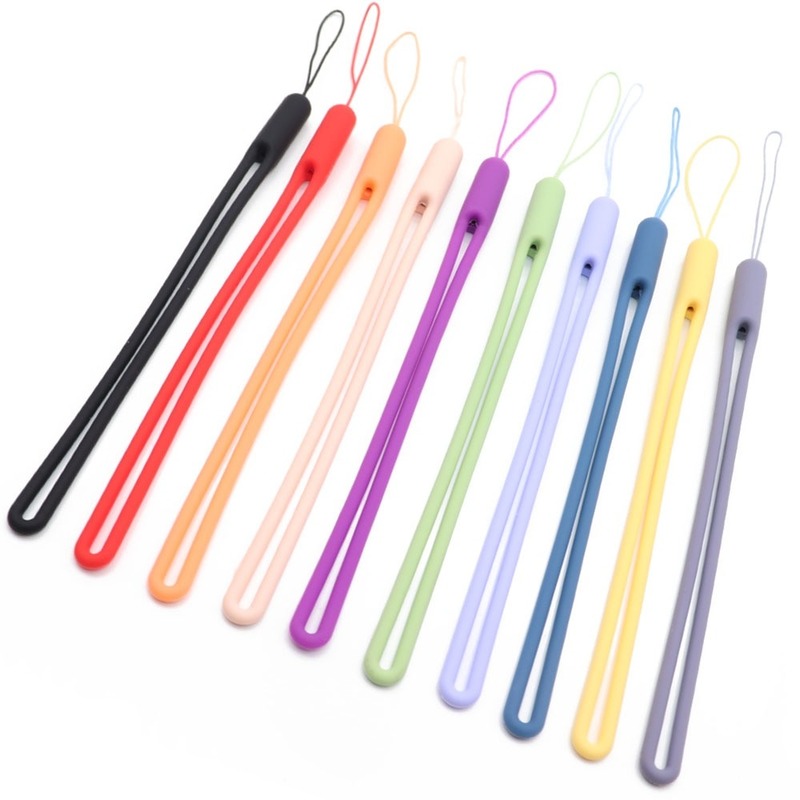 Random color Solid Color Liquid Silicone Mobile Phone Phone Lanyard Suitable for all kinds of Silicone Lanyard Wrist Strap Key Chain Camera Strap USB Fitness Sling Lanyard Pendant