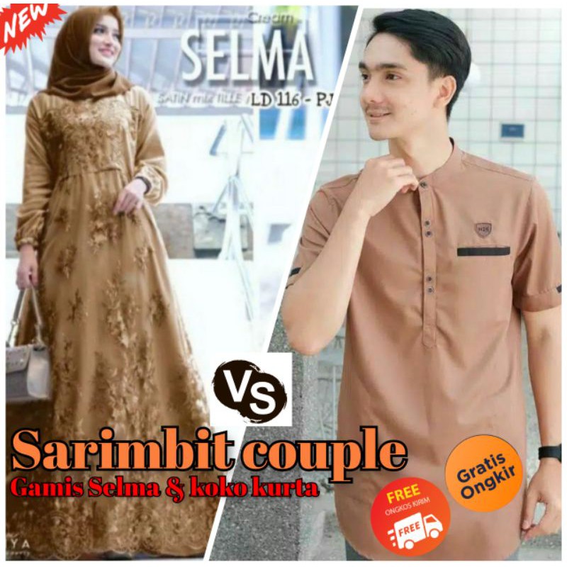 [BISA COD] Gamis Selma Couple Koko Kurta Terlaris Pakaian Muslim &amp; Muslimah