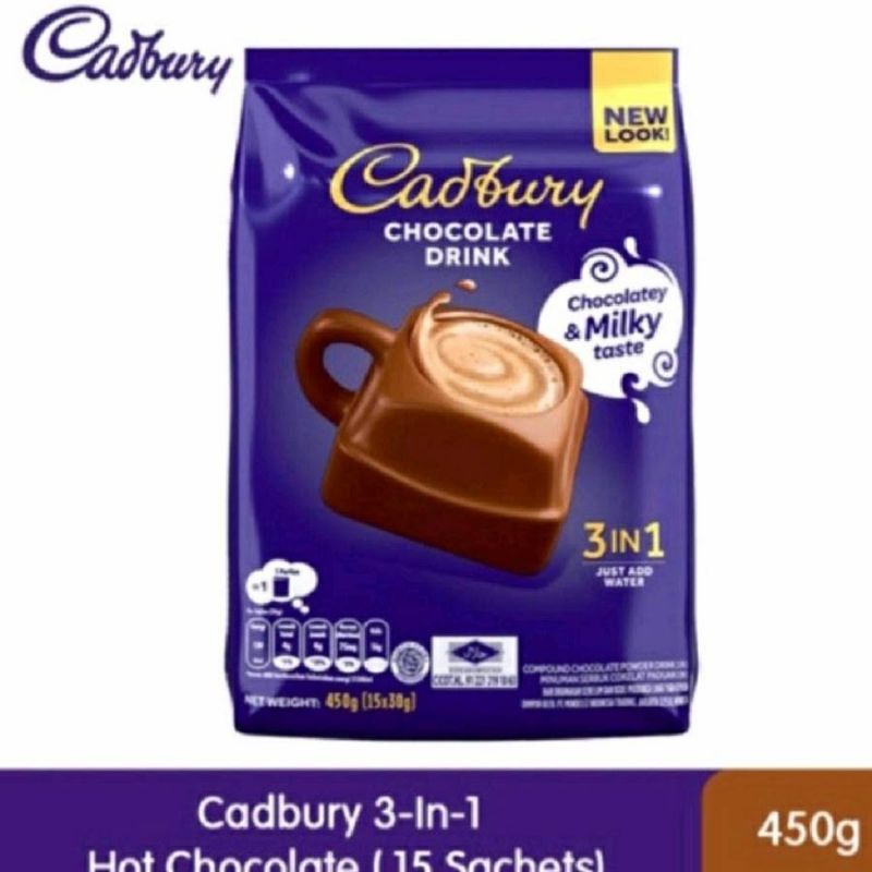 

.Cadbury chocolate drink 3in1 390gr isi 13 bks @30gr ( ds bgr )