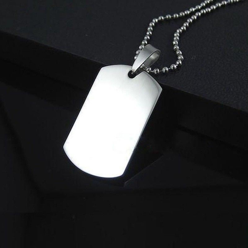Kalung Rantai Dengan Liontin Tag Militer Army Untuk Pria