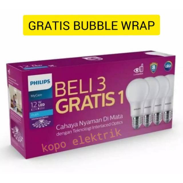 Lampu Led Philips 12w Promo Beli 3 Gratis 1