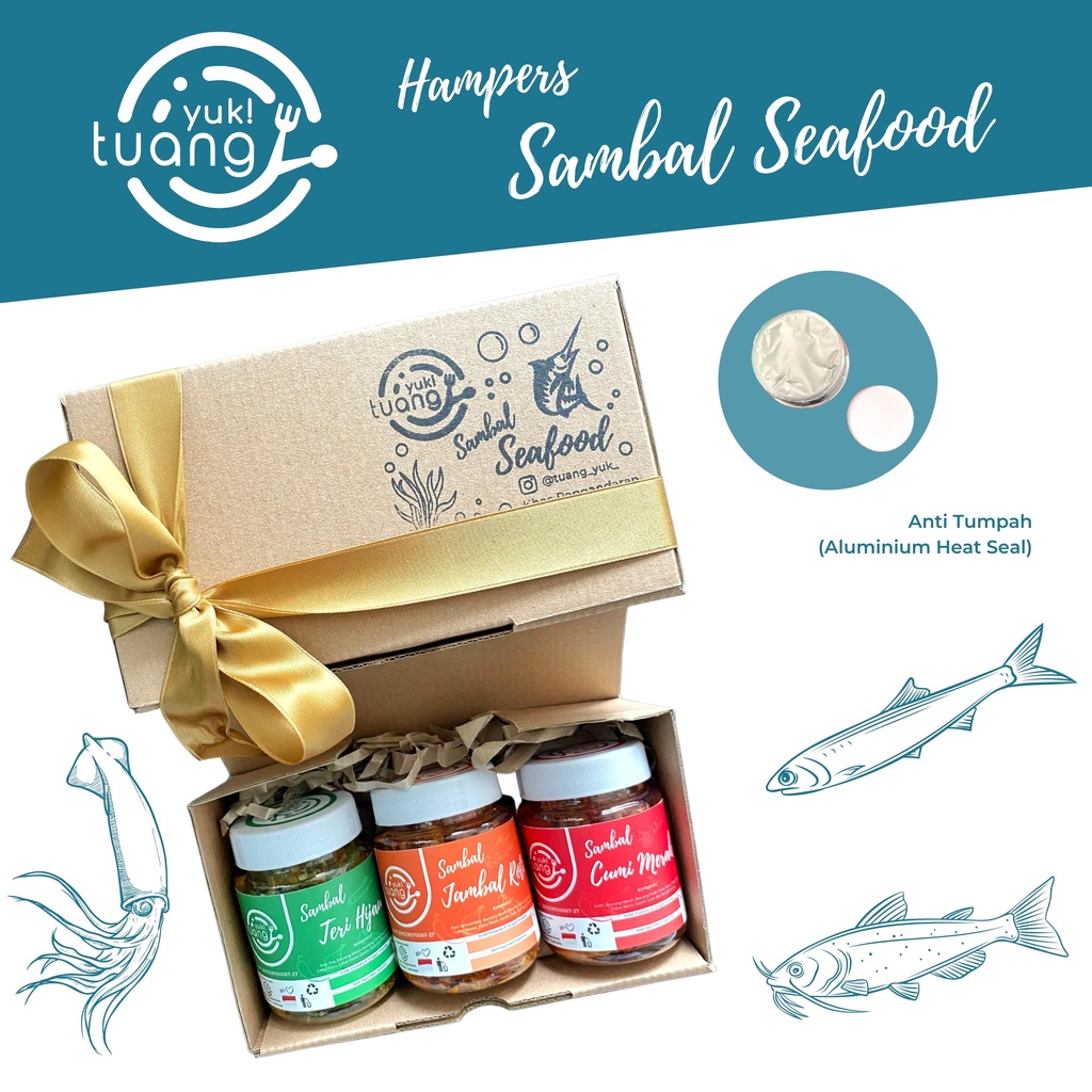 

Hampers - Sambal Seafood Tuang Yuk! - Isi 3 Varian Sambal Seafood (Bebas Pilih Varian) / Sambal Seafood / Sambal Rumahan / Sambal Enak / Sambal Pedas dan Gurih