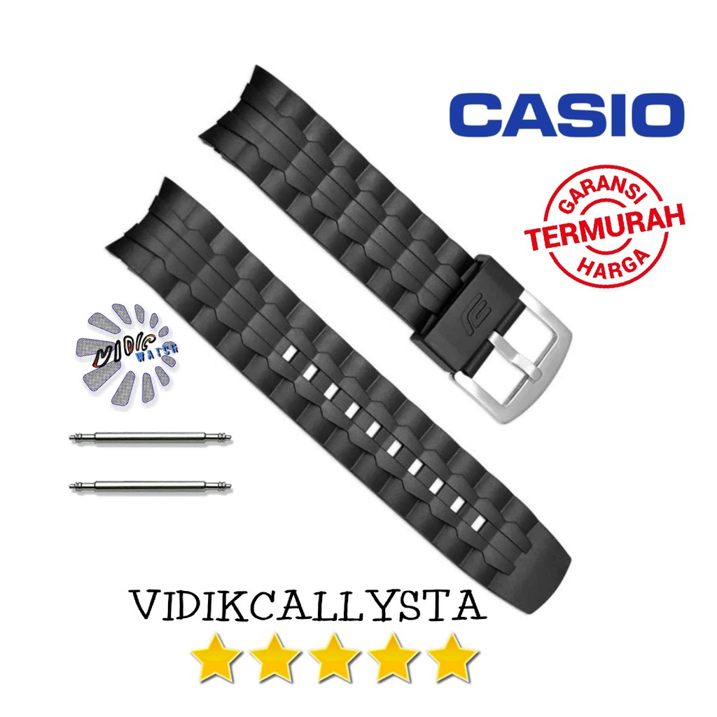 Tali jam tangan casio EF550 EF 550 EF-550 Original Oem Buckle Silver