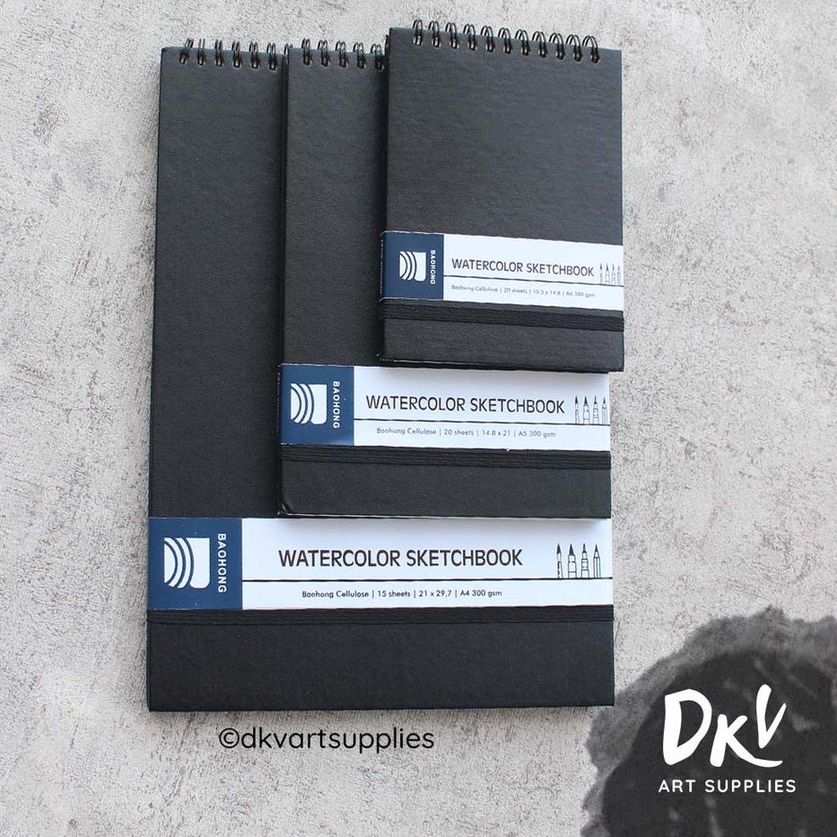 

Trendy Watercolor Sketchbook Baohong Cellulose 300gsm A6 / A5 / A4 ,,