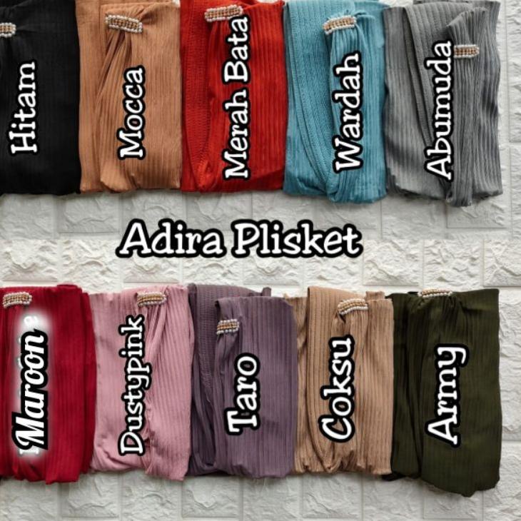 Terbaik.. (Assyfa Hijab) ADIRA PLISKET •jilbab instan jersey premium•jilbab instan pet plisket payet