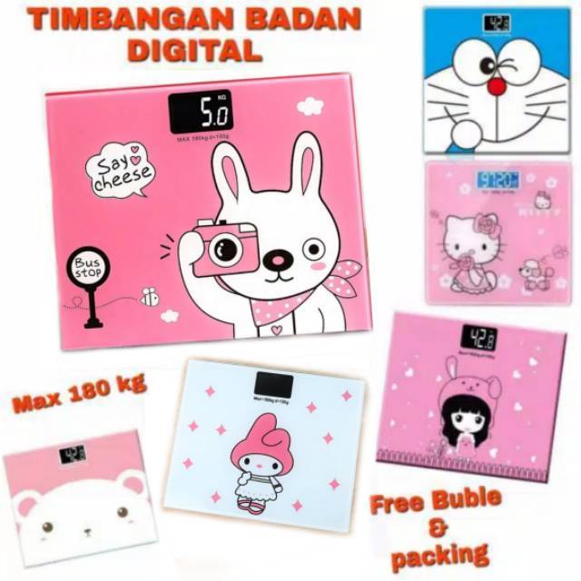 Timbangan Badan digital 180 kg motif kartun | Shopee Indonesia