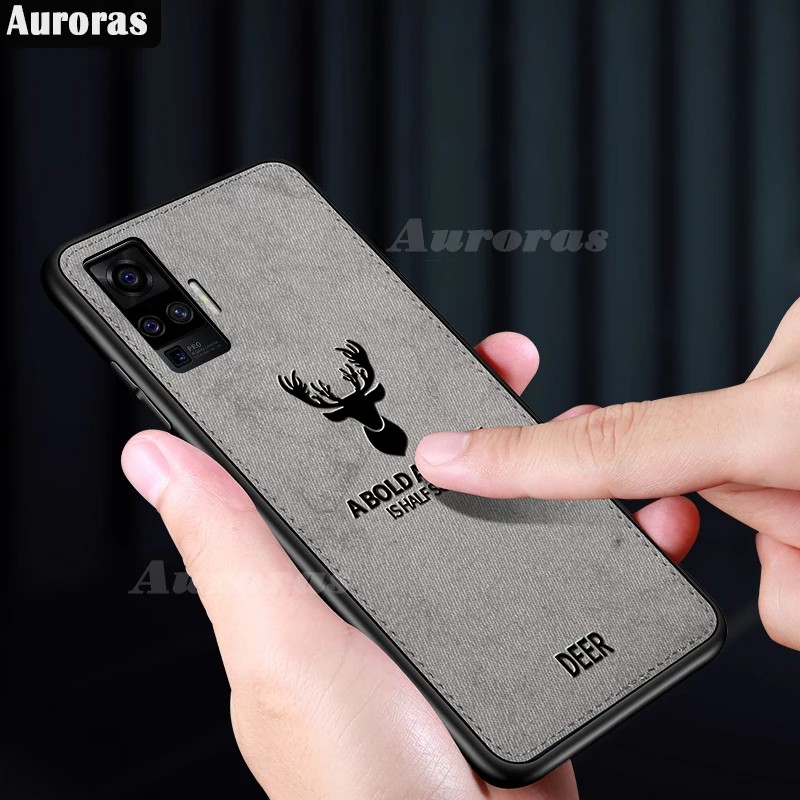Case Deer Luxury Leather For Vivo X50 l X50 Pro Case Soft Case X50