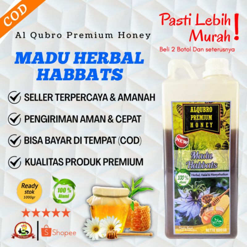 

Madu Asli Al Qubro Premium 1Kg Madu Herbal Habbats