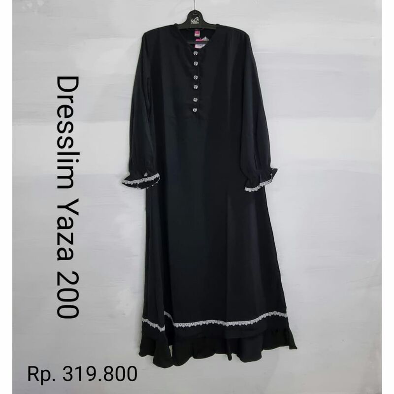 Dresslim Rabbani Hitam - Gamis Hitam Dress Hitam Rabbani - Gamis Rabbani Warna Hitam - Dresslim Yaza