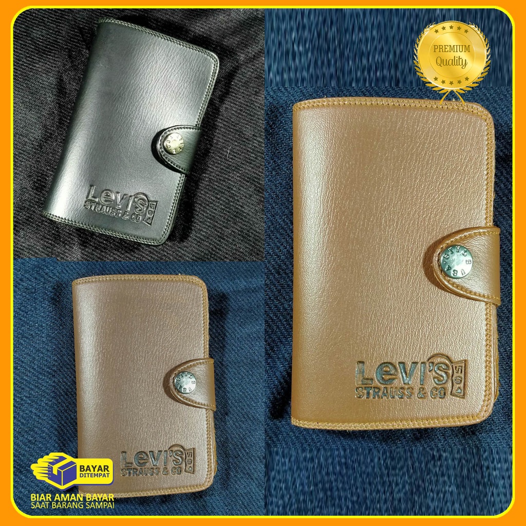 Dompet Cowok levis 3/4 kancing sintetik kasual