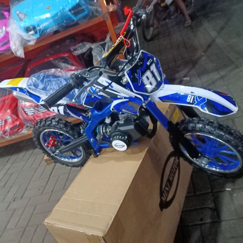 MOTOR MEDIUM TRAIL MT 2 STANG STENLIS 50 CC MESIN 2 TAK  ~MOTOR CROSS-MAINAN MOTOR ANAK