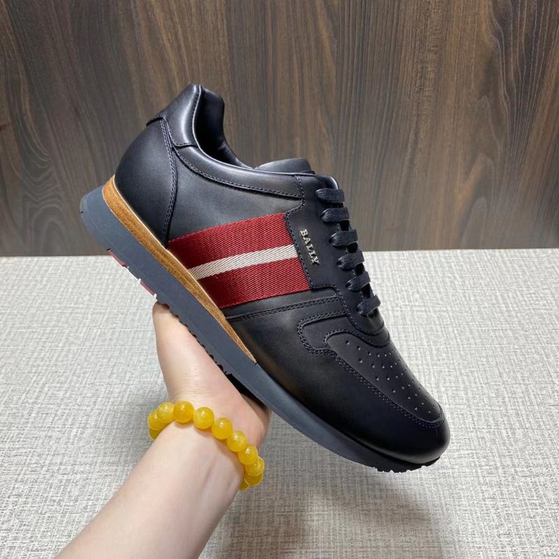 bally sneaker shoes mirror quality sepatu kets kulit asli hitam Black terlaris