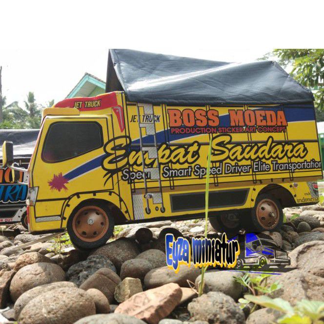 miniatur truck oleng terlaris mobil-mobilan termurah kayu triplek kardus PVC mainan anak-anak