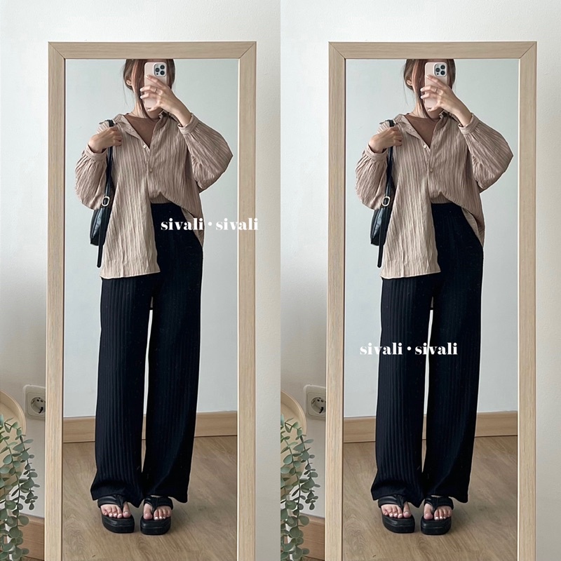 SIVALI Ha-ri Shirt | Kemeja Wanita Oversize - Basic Shirt Kemeja Polos