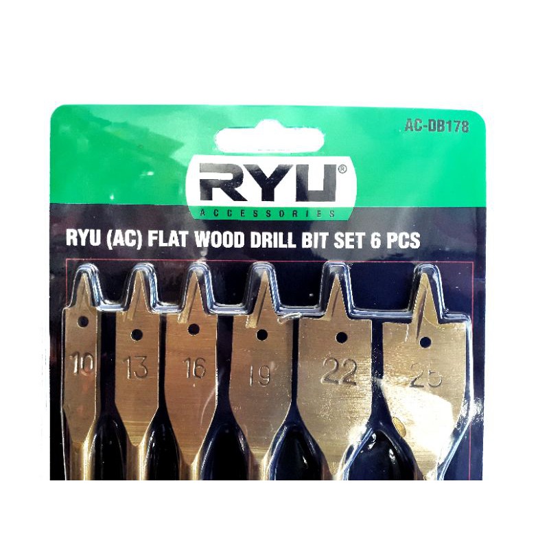 RYU Mata Bor Kipas Set 6Pcs Wood Drill Bit Set 6pcs Mata Bor Kipas Ryu