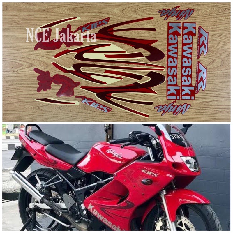 STIKER STRIPING NINJA RR OLD TAHUN 2011 MERAH