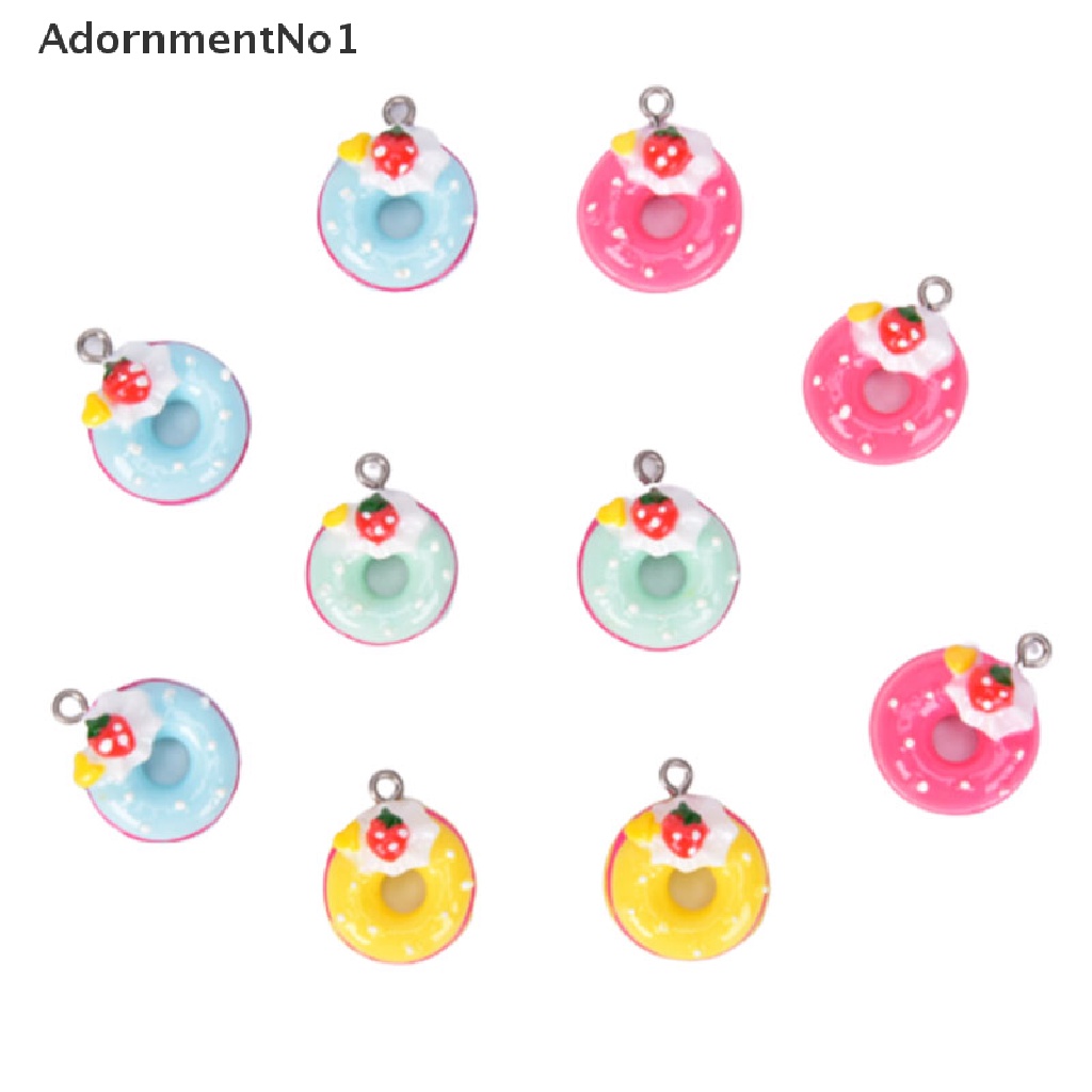 (AdornmentNo1) 10pcs / Set Liontin Bentuk Donat Mini Untuk Dekorasi Perhiasan Charms