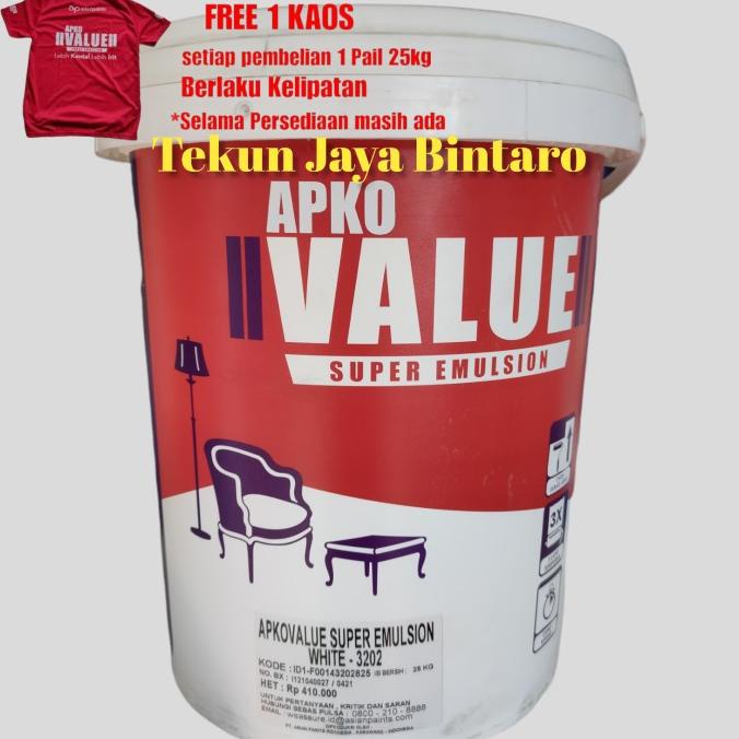 CAT TEMBOK ASIAN PAINT VALUE PUTIH 25 KG/ PAIL