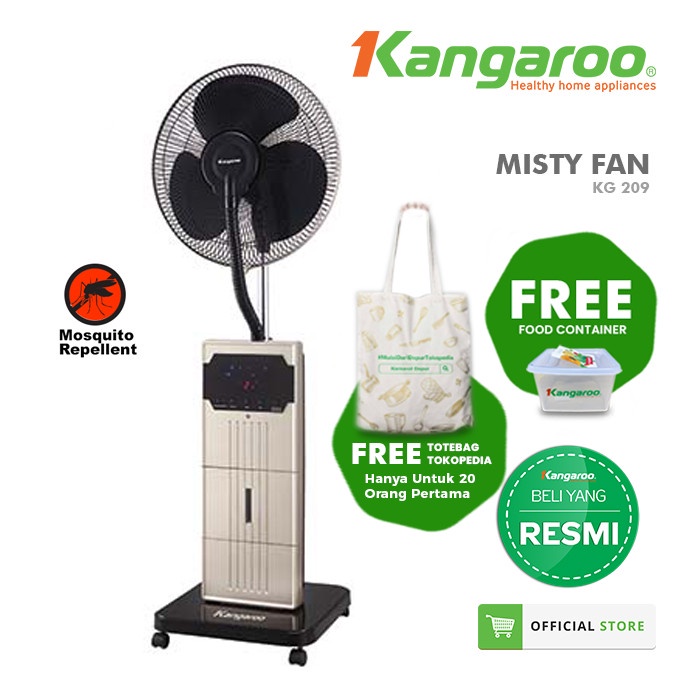 ELEKTRONIK ALAT PENDINGIN RUANGAN KANGAROO PENDINGIN RUANGAN MISTY FAN KG209 DENGAN OBAT NYAMUK CAIR