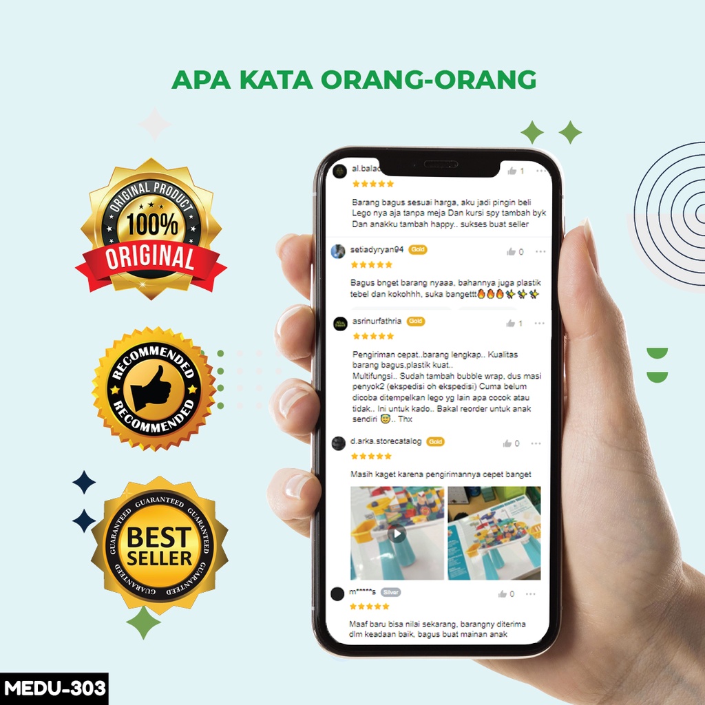 Mainan Edukasi Anak LEGO BUILDING BLOCK TABLE BARU mainan blocks edukasi MEDU 303