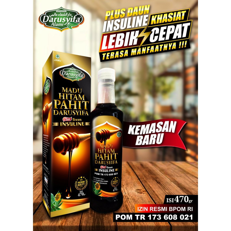 Madu Hitam Pahit Insulin Plus Propolis Trigona Darusyifa 470 gr