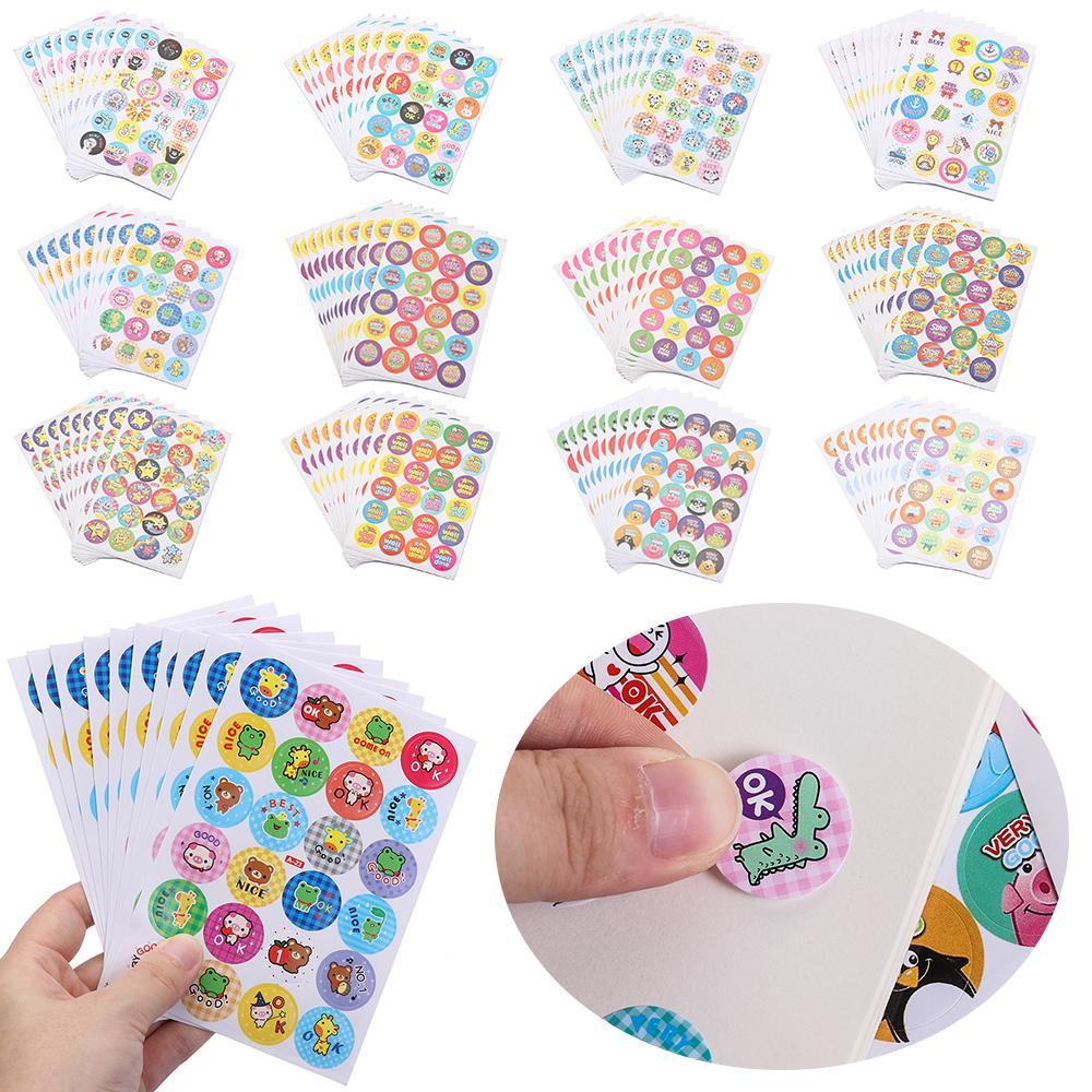 Solighter 240pcs Stiker Hadiah Anak Ibu Guru Penghargaan Perlengkapan Sekolah Label Puji