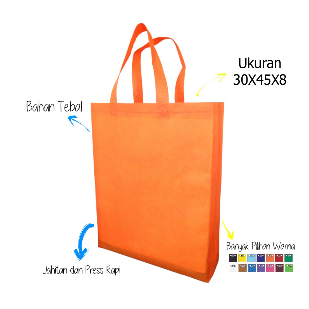 Distributor Tas Spunbond Polos Tali Ukuran 38x45x8 Shopee Indonesia